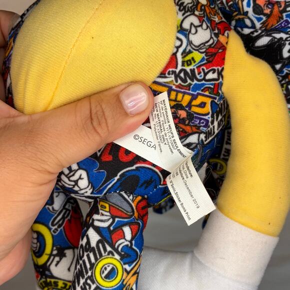 Sonic the Hedgehog Stuffed Plush Sticker Bomb Print Large Sega 18” 2019 - Picture 8 of 9